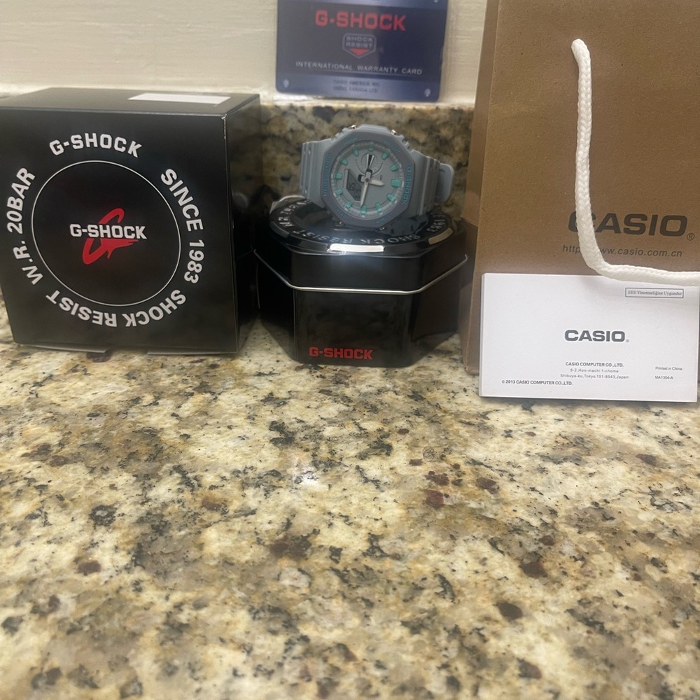 G-Shock Gray and Baby Blue Watch